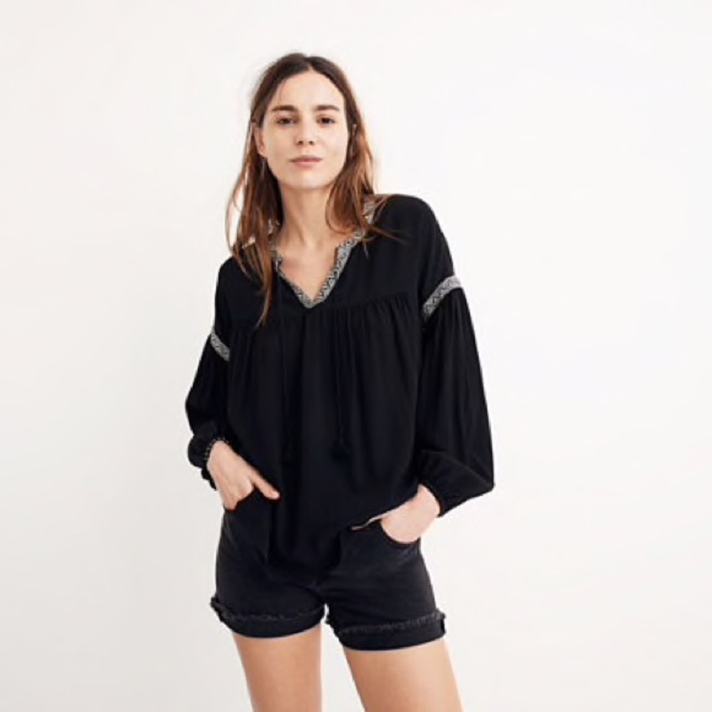 🆕 Madewell 🎈Blouson-Sleeve Top 🖤